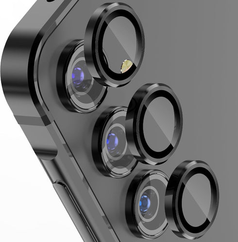 YWXTW for Samsung Galaxy A55 5G Camera Lens Protector, Individual Tempered Glass Camera Screen Protector Metal Ring Lens Cover for Galaxy A55 Acce...