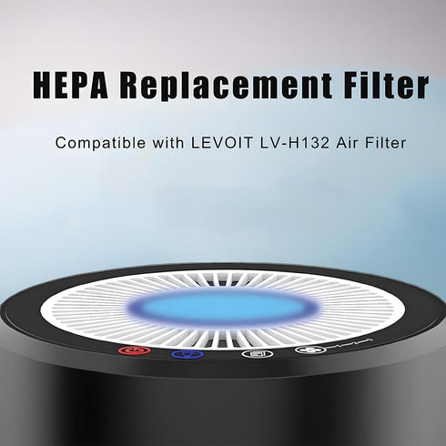 E.LUO LV-H132 Air Purifier Replacement Filter, Compatible with LEVOIT LV-H132, 3-in-1 (Nylon Pre-Filter, True HEPA Filter, High-Efficiency Activat...