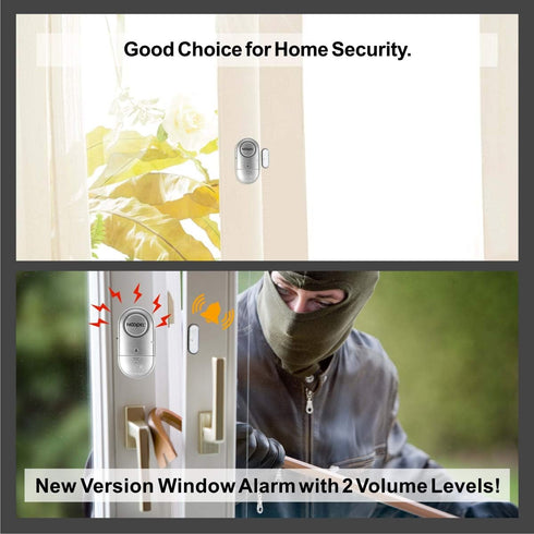 Door Window Alarm 2 Pack, New Version with Two Volume Levels,NOOPEL Burglar Intruder Entry Alarm for Kids Toddlers Indoor Personal Safety...
