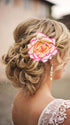 Beautiful Rose Flower Hair Clip Pin up Flower Brooch For Party Travel Festivals (Pink) (Pack of 1)...