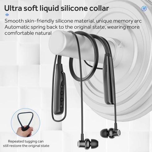 Wireless Waterproof Sports Earphones with 50 Hours of Playback time, Bluetooth Earphones with Microphone, in Ear Noise Reduction, Used for Gym Run...