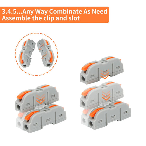 35PCS Lever Wire Nuts Connectors, 1Way Inline Conductors Compact Universal Wire Connectors, Electrical Splicing Connectors Quick Wiring Connect 24...