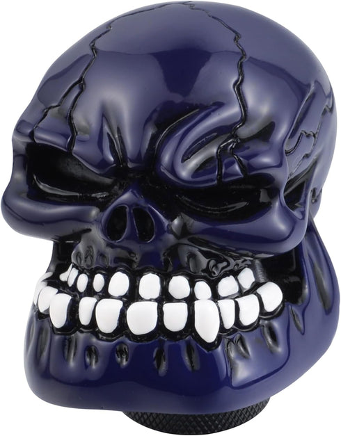 Abfer Skull Shift Knobs Car Gear Shifter Knob with Big Tooth Stick Shifting Lever Fit Most Automatic Manual Transmission Cars Truck Vehicle (Blue)...