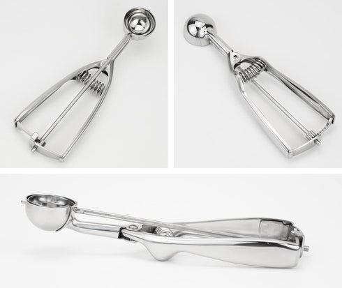 18/8 Stainless Steel Small Ice Cream Scoop Disher Cookie Scoop Melon Baller...
