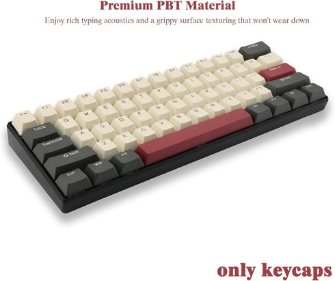 Happy Balls PBT Doubleshot Keycaps Cherry Profile Key Caps US-ANSI Layout for 61/68/75/81/84/87/98/104/108 MX Switches Mechanical Keyboards(Beige ...