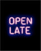 Posterizer 1 pcs-OPEN LATE sign poster with neon font 3-Kitchen & Bar Art-Gift for Men Women Teens-Art Poster Print for Home, Office, Store, Bar- ...