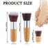 3 PCS Mini Travel Size Flat Top Face Foundation Brush Makeup Brush, with Synthetic Bristles & Bamboo Handle for Liquid,Cream, Flawless Powder Cosm...