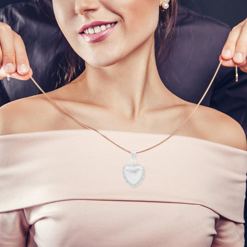 GLEAVI Heart Bezels 12 Set of Rhinestone Trays Pendant Sublimation Pendant Trays Heart Shape Double Sided Rhinestone Bezel Trays for Making Heart ...