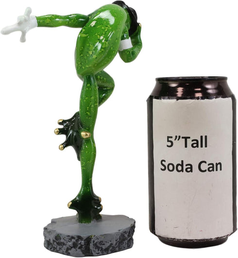 Ebros Froggie Jean Moonwalk Toad Frog Pop Star Dancer Statue Famous Michael Personification Amphibian Toads Frogs Pond Swamp Rainforest Animal Dec...