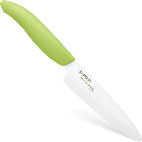 Kyocera Advanced Ceramic Revolution Series 4.5-inch Utility Knife, Green Handle, White Blade...