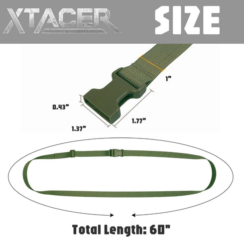 XTACER 1 Inch Molle Backpack Accessory Strap Luggage Straps Cover Strap Sleeping Bag Strap with Buckle (Green, 60)...