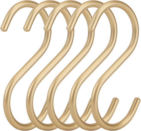 20Pcs Gold S Hooks,Aluminum Alloy S Shaped Universal Hooks,Heavy Duty S Hanger Hooks,Utility S Hooks for Bathroom,Cloakroom,Kitchen Pots Pans Cups...