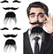 OJYUDD Self Adhesive Fake Eyebrows Beard,2 PCS Costume Facial Hair,Halloween Moustache Kit,Disguise Decoration for Masquerade Costume Party (Black...