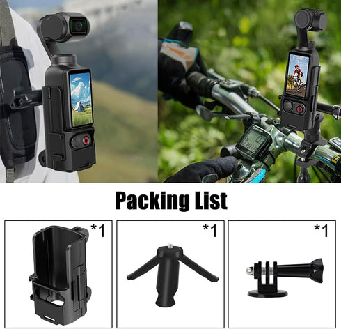 Osmo Pocket 3 Expansion Frame Adapter Protective Bracket + Osmo Pocket 3 Tripod+ Action Adapter compatible for DJI Osmo Pocket 3 Accessories with ...