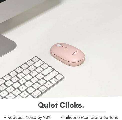 Macally Wireless Bluetooth Mouse - Strong Connection - Quiet, Comfortable, Rechargeable Mouse for Macbook Air/Pro, Mac, iMac, Apple iPad - Wireles...