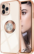 Omorro iPhone 11 Pro Case with Ring Kickstand - 360 Rotation, Shiny Rose Gold Edge, Compatible with Magnetic Car Mount...