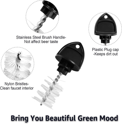 MRbrew Beer Faucet Cap & Plug Covers 15 Pack Beer Tap Cap Plug Brush, Draft Beer Faucet Rubber Soother Sanitary Covers, Cleaning Brush Cleaning Ta...