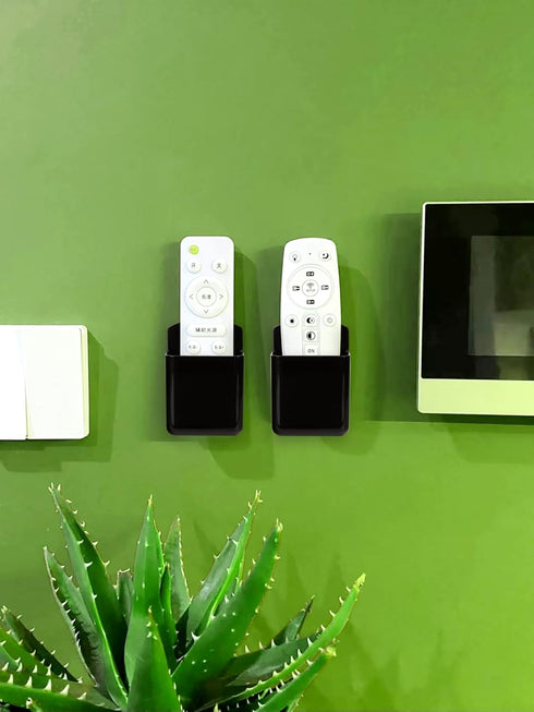 Remote Control Holder Wall Mount 6Pack, Hole-Free Storage Box for Tv Fan Light Air-Conditioner RV Table Small Adhesive Organizer for Bedroom Headb...