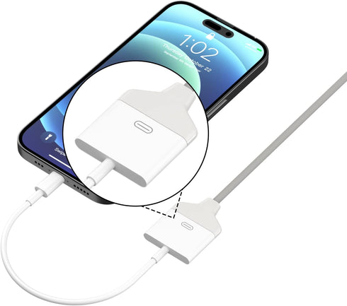 Lightning to 30 Pin Adapter, Apple MFi Certified 2 Pack 8 Pin Male to 30 Pin Female Connector Converter with iPhone Lightning Charger Cable and Da...