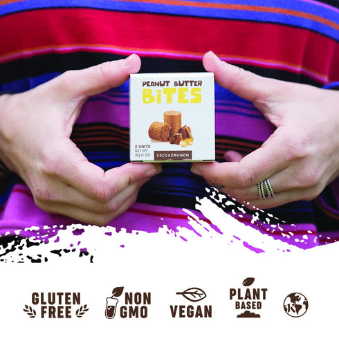 PASOKIN | Cocoa Crunch Natural Peanut Butter Bites | Kosher, Gluten Free, Vegan, Protein Snack | Crunchy and Creamy | Chocolate Pacoca Made in USA...