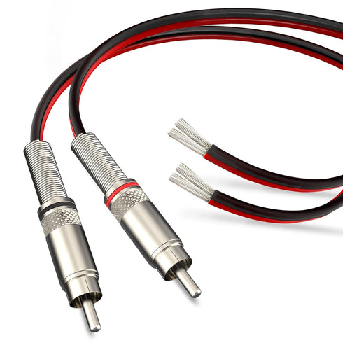 Pixelman(14AWG 2.5ft Red/Black RCA Plug to Speaker Wire,Speaker Bare Cable to RCA Plug Adapter,Heavy 14 Gauge Speaker Wire RCA Jacks Speaker Cord,...