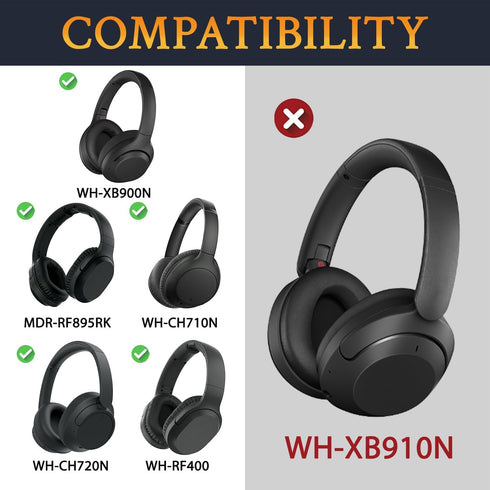 SOULWIT Cooling Gel Ear Pads for Sony WH-XB900N/WH-CH710N(WHCH710N WHCH710 CH710)/WH-CH720N(WHCH720 CH720)/WH-RF400(WHRF400)/MDR-RF895RK, Ear Pads...