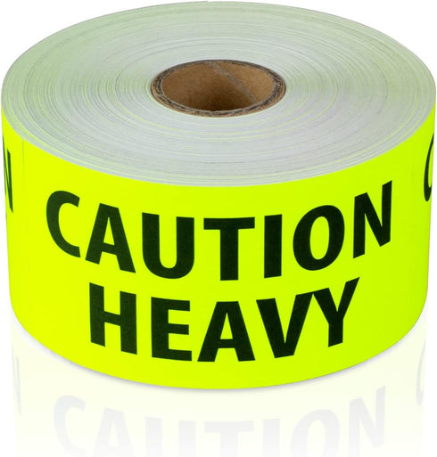 300 Caution Heavy Stickers - 2 x 4 Inches Heavy Caution Sticker for Shipping Moving Handling Heavy Alert Warning Labels, Fluorescent Neon Yellow -...