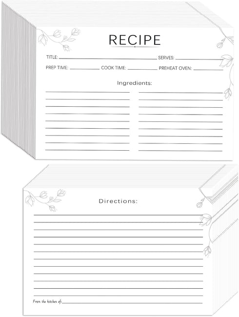 100 Count Recipe Cards, Recipe Cards 4x6 Inch White, 4x6 Recipe Cards Double Sided, Blank Recipe Cards for Bridal Showers and Wedding, Christmas G...