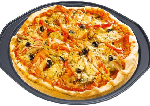 Latest 13 Inch Nonstick Carbon Steel Pizza Pan Bakeware with holes Pizza Baking Pan for Oven Baking Supplies?35x32x1.3cm?...