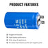 250uF/MFD CD60 Motor Start Capacitor 250VAC 50/60Hz for Electric Motor Starting 2 Pack...