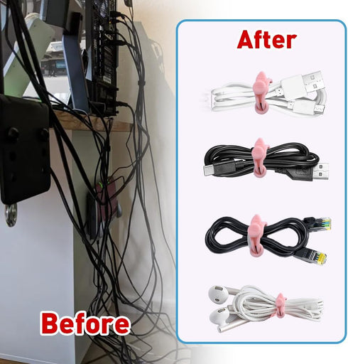 3PCS Silicone Headphone Organizer with 3PCS Silicone Cable Ties, Abnaok Data Cable Storage Case, Portable Wired Headphone Organizer Reusable Cable...