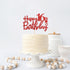 Red Glitter Happy 16th Birthday Cake Topper - Sixteen Sign Cake Topper - Cheers to 16 Years Party Supplies - 16th Birthday Party Decorations...