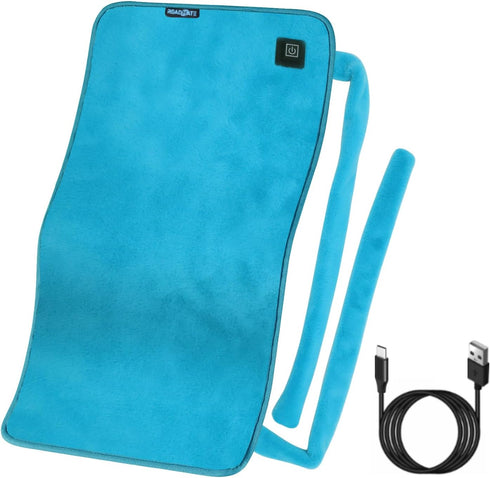 USB Heating pad for Back, Neck, and Shoulder Pain Relief with Two Straps - Dry & Moist Heat Therapy Option (Blue)...
