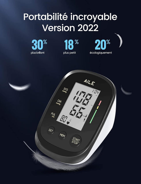 Blood Pressure Monitor,AILE Blood Pressure Machine Upper Arm Large Cuff(8.7"-16.5" Adjustable),Automatic high Blood Pressure Cuff for Home use (Bl...