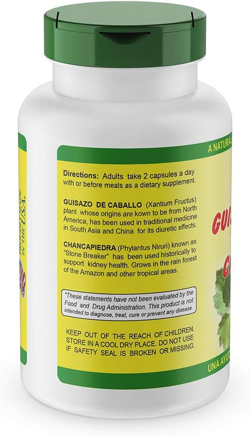 Guisazo & Chancapiedra Herbal Blend, Natural Dietary Supplement for Wellness Support, 90 Capsules...