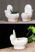 Ceramic White Toilet Plant Pot/Bonsai Pot/Flower Pot/Succulent Planter 4.6" Ideal Gifts for Women, Mom or Birthdays...