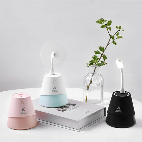 3-in-1 Aromatherapy Diffuser Humidifier?With Fan and Night Light Function, Easy to Carry Aroma Diffuser Humidifier with Seven Color Ambient Lights...