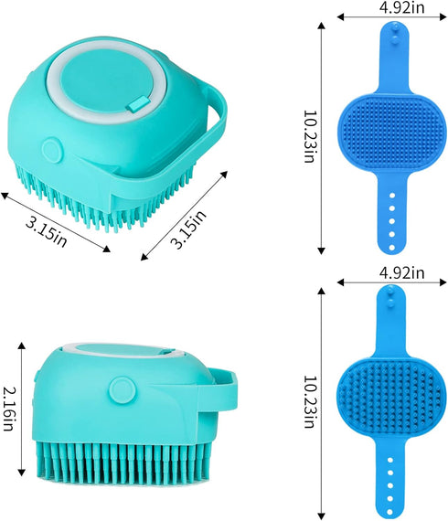 3PCS Dog Bath Brush | Dog Shampoo Brush | Dog Scrubber for Bath | Dog Bath Brush Scrubber | Dog Shower/Washing Brush with Adjustable Ring Handle f...