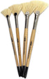 ZEM BRUSH White Hog Bristle Stiff Fan Brush Set Size 2,4,6,8...