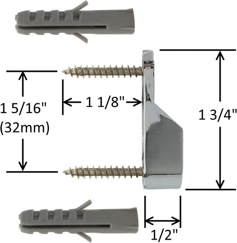 60" Polished Chrome Oval Closet Rod with Screw-On End Supports | 1 Pack...