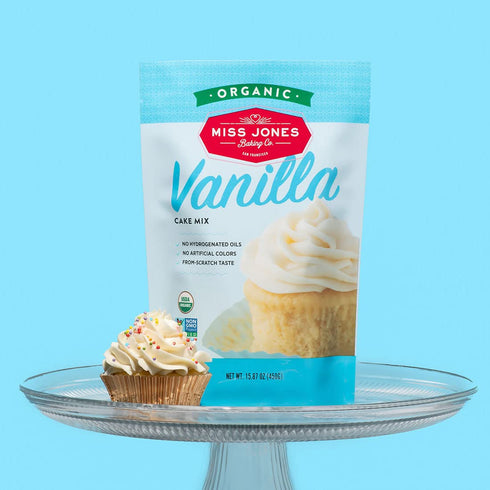 Miss Jones Baking Organic Yellow Cake and Cupcake Mix, Non-GMO, Vegan-Friendly, Moist and Fluffy: Vanilla (Pack of 1)...