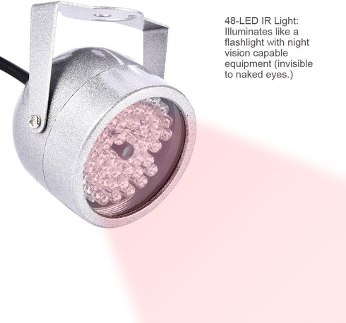 Camera IR Illuminator Lights for Security Camera, Wide Angle Infrared Fill Light IR Light 140 LED Waterproof Infrared Night Vision Light for Secur...