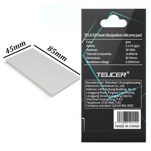 Thermal Pad 14.8 W/mK, 85x45x1.5mm, Non Conductive Heat Resistance High Temperature Resistance, Silicone Thermal Pads for Laptop Heatsink GPU CPU ...