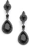 Mariell Black Crystal Teardrop Dangle Earrings, Jewlery for Brides, Bridesmaids, Prom and Wedding Parties...
