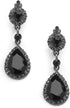Mariell Black Crystal Teardrop Dangle Earrings, Jewlery for Brides, Bridesmaids, Prom and Wedding Parties...
