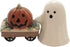 Fine Ceramic Cute Halloween Casper Costume with Pumpkin Wagon Salt & Pepper Shakers Set, 3-1/4" H...