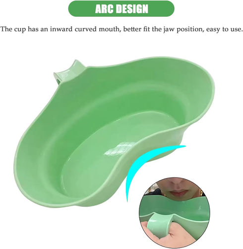 Emesis Basin,Arc Design Bed Mouthwash Cup,Brush Patient Mouthwash Basin Teeth with Wide Mouth,Oral Care Brush Teeth Plastic Vomit Basin Cup,for El...