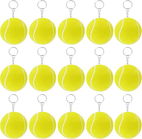 iMagitek 15 Pack Tennis Ball Keychains for Kids Party Favors Supplies, School Carnival Prizes, Party Bag Gift Fillers, Tennis Ball Stress Relieve ...