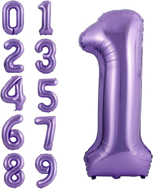 40 Inch Large Purple Balloon Number 1 Balloon Helium Foil Mylar Balloons Party Festival Decorations Birthday Anniversary Party Supplies...