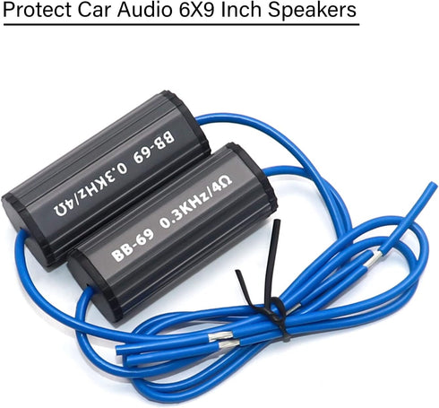 RECOIL BB-69 Bass Blocks Designed to Protect Car Audio 6X9 Inch Speakers, Eliminate Frequencies 0-300Hz at 4Ohms, Pair...